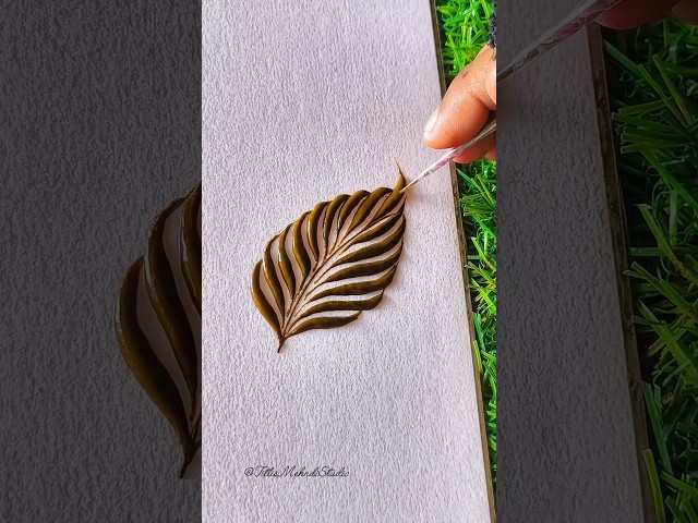 Easy Leaf Mehndi Design 🌿 | Beautiful Leaf Pattern Tutorial | #leaf #mehndi #tutorial #ytshorts