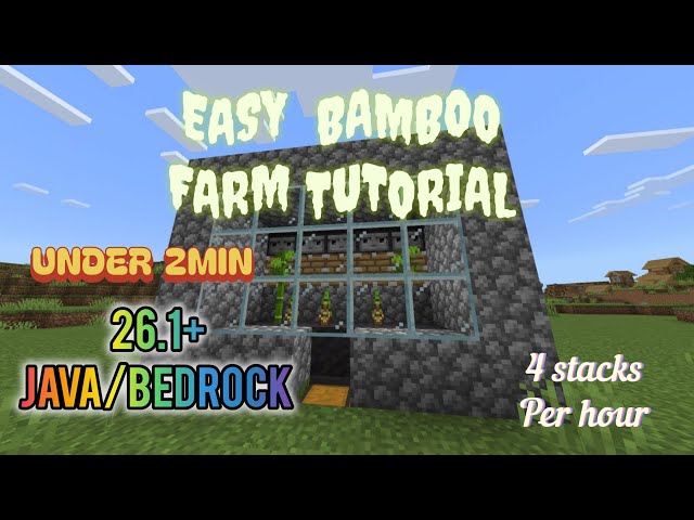 Easy bamboo farm tutorial for Minecraft java and bedrock lastest version.