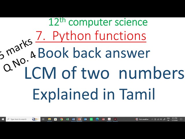 12th cs chapter 7 book back answer| detail answer| lcm program 