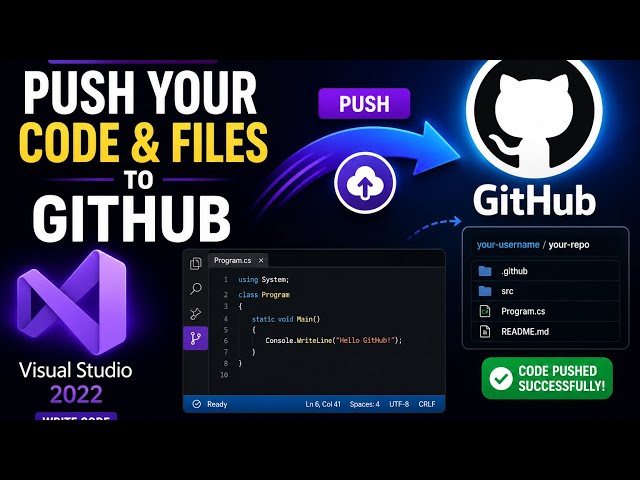 How to Create a GitHub Repository & Push Your Code from your Visual Studio 22(Beginner Tutorial)