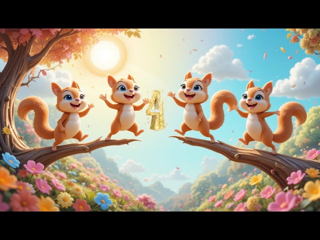 Squirrel Counting Song | Learn Numbers 1 to 10 with Cute Squirrels for Kids