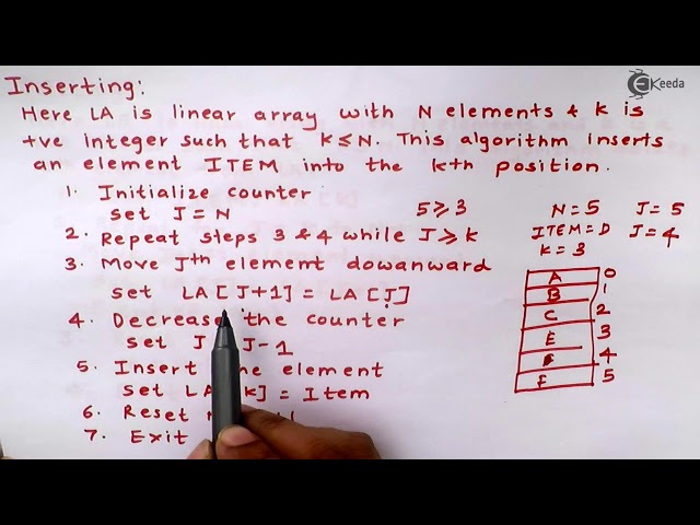Inserting and Deleting Operation in Data Structure - Data Structures - Computer Science Class 12