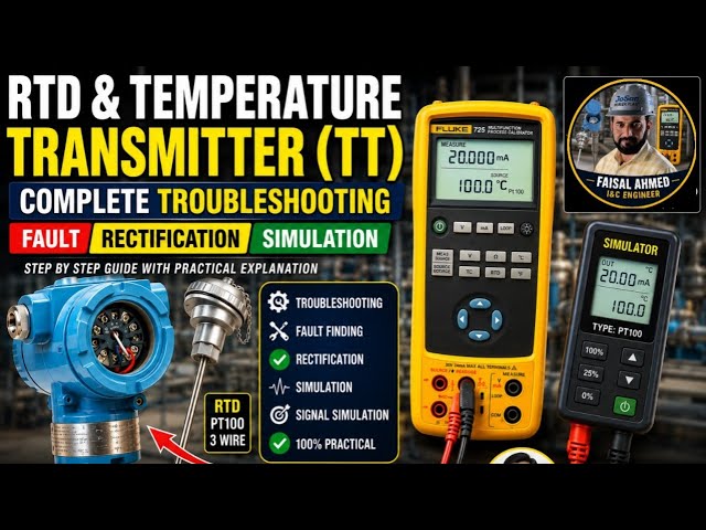 Temperature Transmitter (TT) & RTD Complete Troubleshooting, Fault Rectification & Simulation