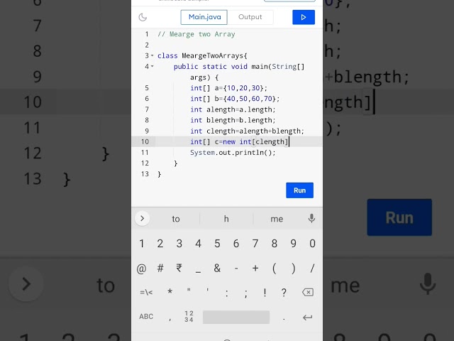 merge two arrays Java program #codingguru #javaprogramming #youtubeshorts