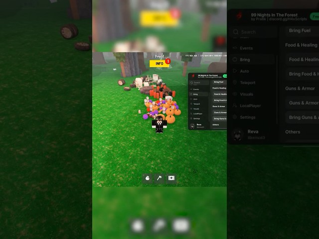 99 Nights Script HACK 💀 BRING ALL + GODMODE! #robloxscripts #roblox #99nightsintheforestscript