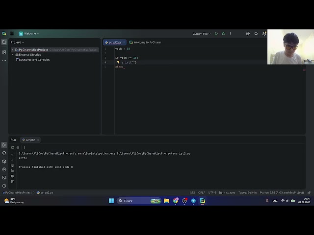 Python operatorlari va shart operatorlari (if / elif / else)