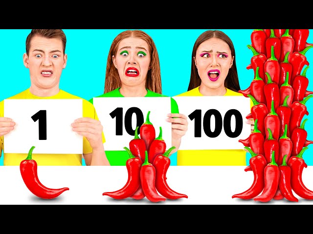 100 Capas de Alimentos Desafío | Desafíos Divertidos por Parara Best
