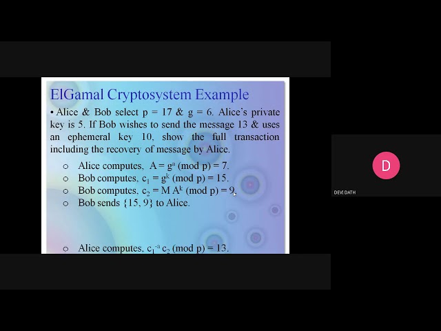 CRYPTOGRAPHY JUNE 4 (elgamal cryptosystem)