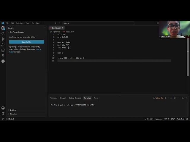 Yes, You can make your own OS! (ASM TUTORIAL) #coding #youtube #programming