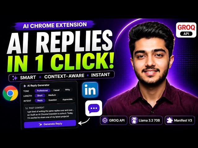 I Built an AI Chrome Extension That Writes LinkedIn Replies Instantly | Groq API + Manifest V3