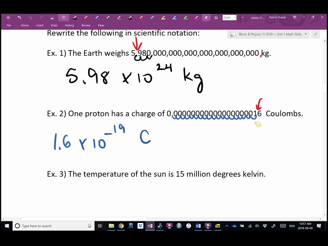 Physics 11 U1L2 Scientific Notation