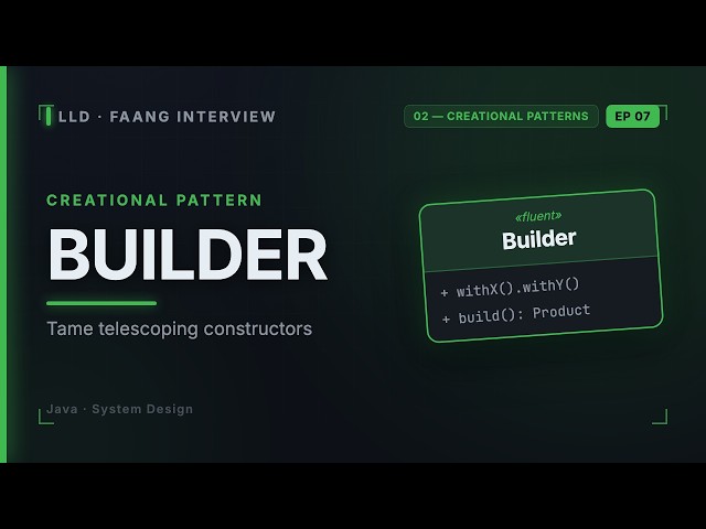 Builder Pattern Java | Fluent API, Validation & Immutable Objects | LLD Interview | Low Level Design