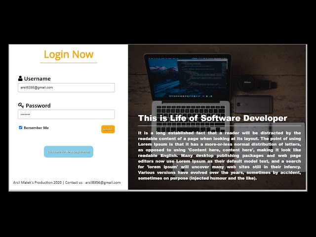 Professional Login Form by Arsil Malek