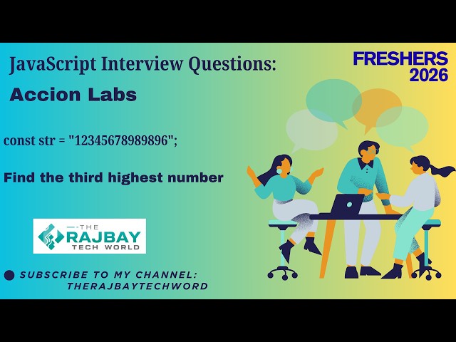 Accion Labs JavaScript Interview Ques | Find the 3rd Highest Digit from a String | Coding Challenge