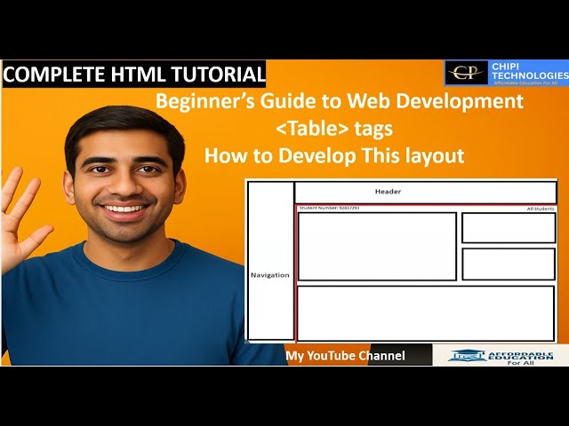 HTML Tutorial - Create a Real-life Web Page Layout 4 - Table - ChiPi Technologies