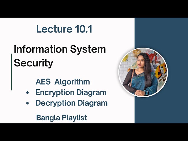 Lec: 10.1 AES Encryption Decryption Diagram | Information System Security | Bangla Tutorial