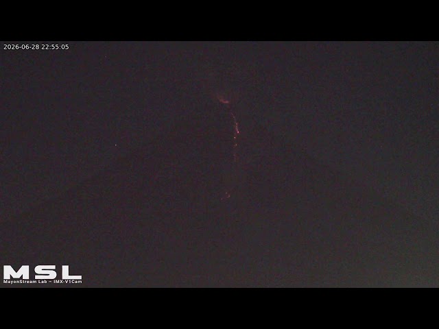 🔴 LIVE: Mayon Volcano Eruption, PH (SSW view) [RPi IMX-V1cam] 11:00 Jun-28-2026 (PST)
