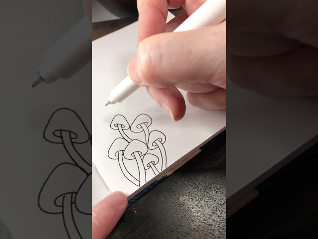 Easy Page Filler: Mushrooms #easyart #zentangle #mushroom