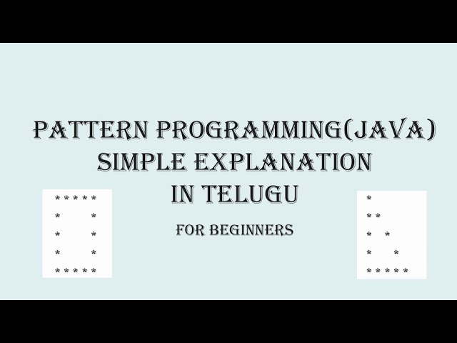 JAVA PROGRAMMING - Hollow Square & Right angled Triangle Patterns in Java - Explained in Telugu