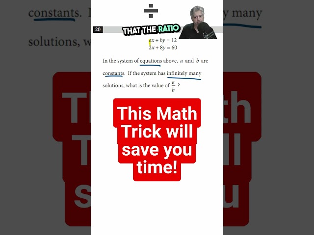 Time Saving SAT Math Trick for System of Linear Equations  #maths  #satmathprep #mathematics