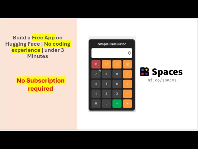 How to Build a Free App on Hugging Face | No coding experience | under 3 Minutes