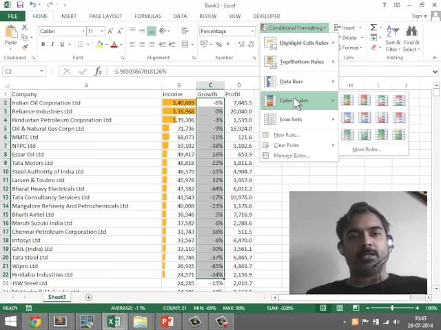 Excel Formatting 3: Conditional Formatting