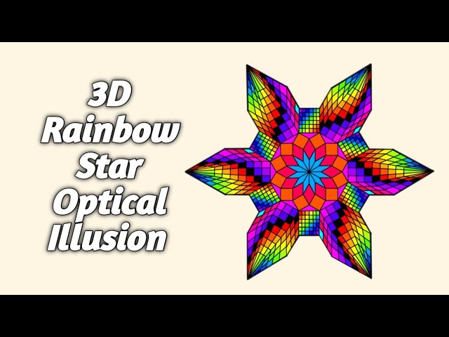 How to Draw a 3D Rainbow Star Optical Illusion | Step-by-Step Geometric Art