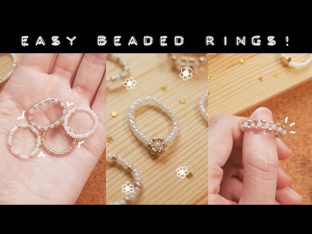 Easy DIY Beaded Rings | Minimal White & Gold Set for Beginners!