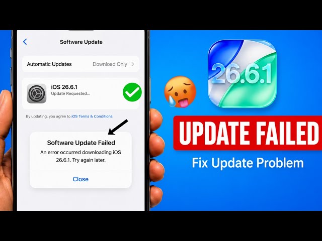 Fix ✅ iOS 26.6.1 Update Problem | iOS 26.6.1 Update failed | iOS 26.6.1 An Error Occurred Solution
