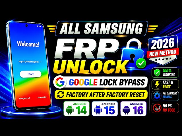 New Samsung FRP Bypass Method 2026 Android 14/15/16 | Accessibility Settings Trick | New Update