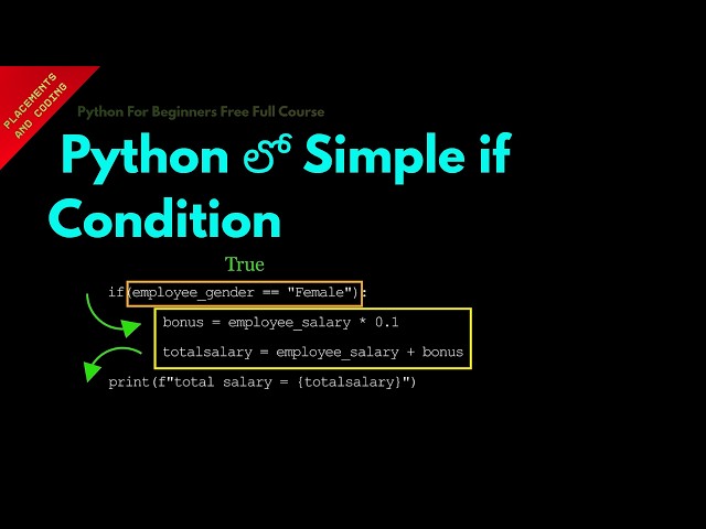 Simple if Condition in Python || Telugu || Lesson 34 || Python For Beginners ||