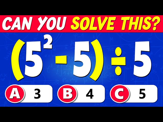 Can You Pass This High School Math Quiz? ➕➖ (Easy to IMPOSSIBLE) ✖️➗🧠