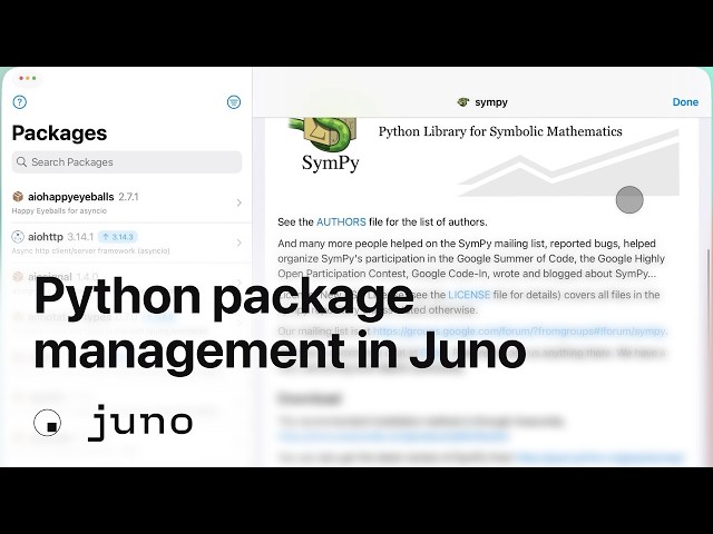 Install Python Packages on iPad — Juno 4.2 Package Manager