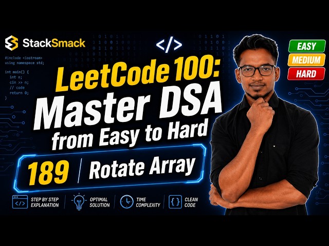 LeetCode 189 Solved! Rotate Array (Java/Python/C++) ##StackSmack #explore #fyp #youtube #trending