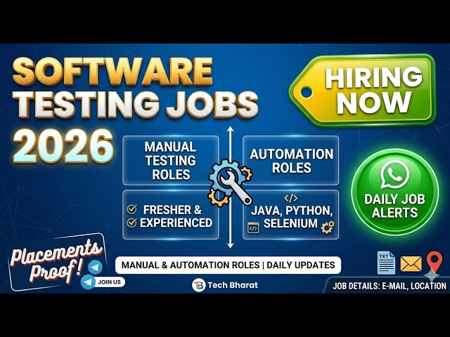 Latest Software Testing Jobs 2026 | Manual & Automation QA Openings | WFH Jobs |  Tech Bharat