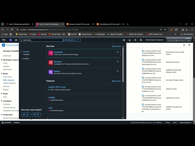 Lab 6 1  Monitoring and Alerting with CloudTrail and CloudWatch