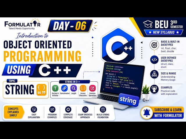 Day-06 String C++ Object Oriented Programming BEU 3rd Semester New Syllabus