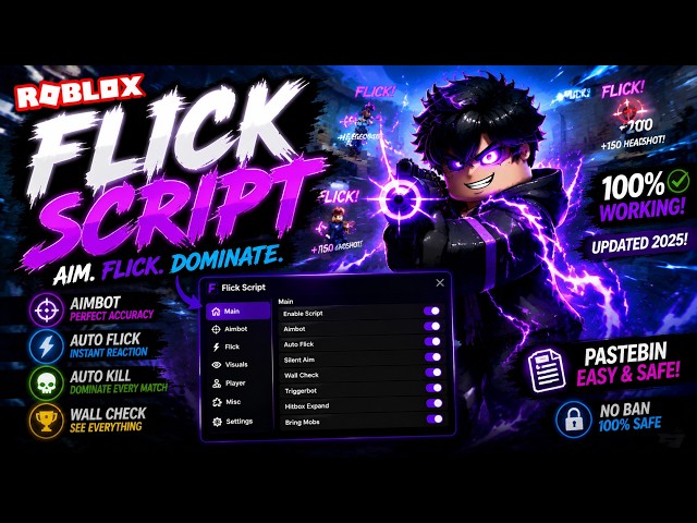 Roblox Flick Script | Xeno [Level 8] 2026 Free [Perfect Flick + Aimbot & Infinite Stamina]
