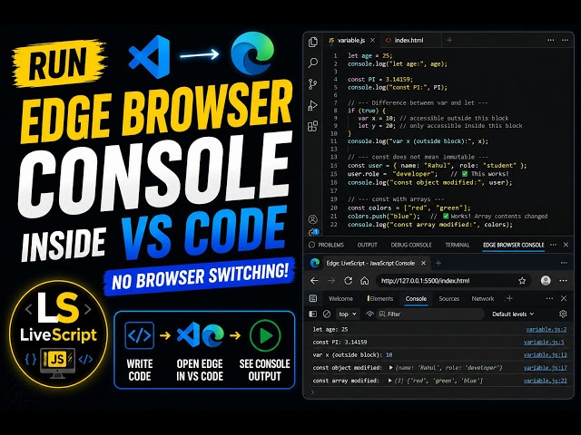 Run JavaScript Console Inside VS Code — No Browser Switching | LiveScript Setup
