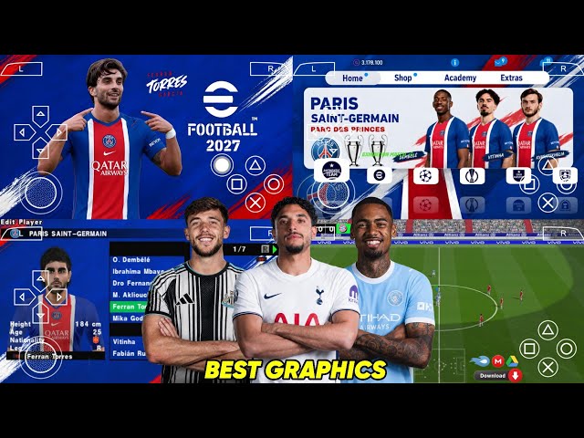 eFootball PES 2027 PPSSPP Android Offline Full Update UCL & League Kits 26/27 Season 4K Graphics