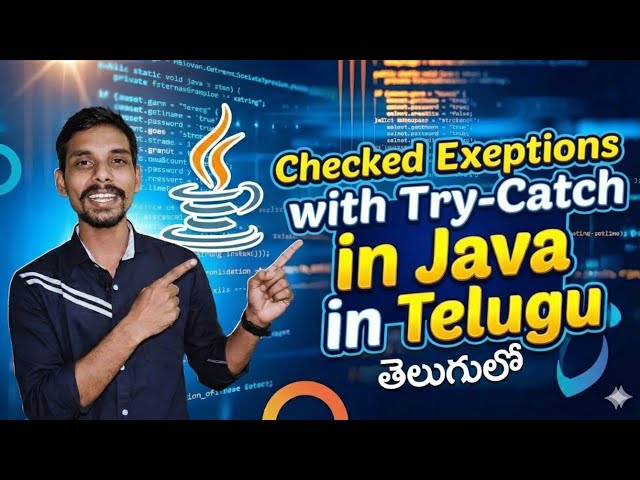#33 Exception Handling - Checked exceptions with try catch #exceptionhandlingintelugu #JavainTelugu