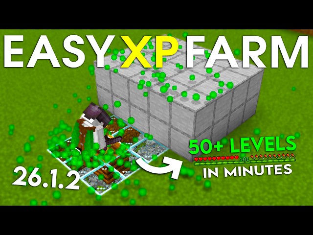 NEW UPDATED Minecraft Java 26.1.2 XP Farm Tutorial Unlimited Levels in Minutes