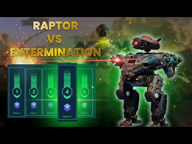 RAPTOR on Level 4 EXTERMINATION Mode (Mortal) — Beast! #warrobots