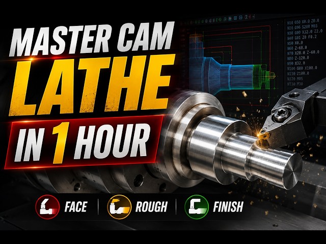 Mastercam Lathe in 1 Hour | Complete Turning Project for Beginners