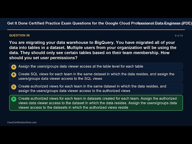 Get It Done Certified Google Cloud Professional Data Engineer (PDE) | Exam Q&A | Episode 6 (Q51-60)