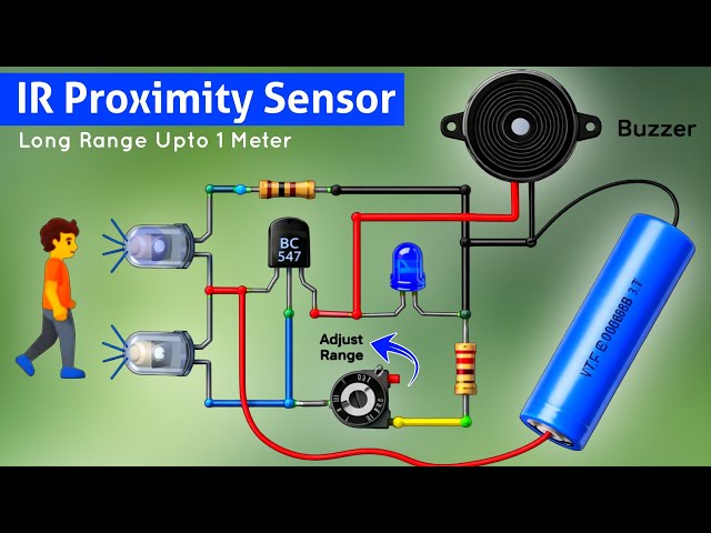 Long Range IR Proximity Sensor with bc547 transistor No IC