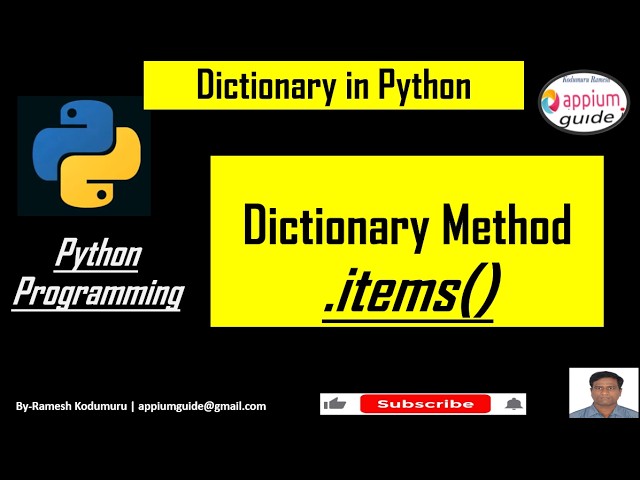 Python Dictionary #4 | items() Method