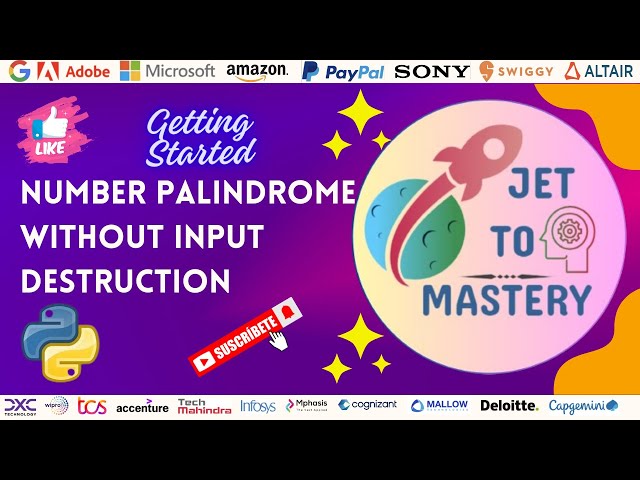 Number Palindrome Without Input Destruction || Python || தமிழில்