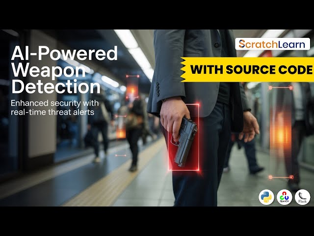 AI Weapon Detection System | Real-Time Object Detection Python YOLOv8 OpenCV Project + Source Code